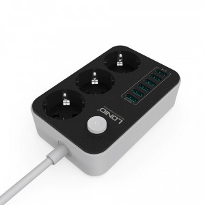 Strujni razvodnik sa 3 mesta i 6 USB portova