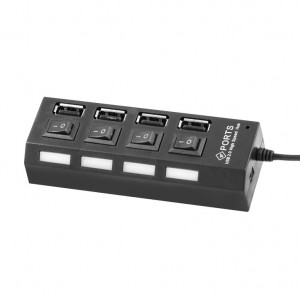 USB2.0 hub HUB-215 hi-speed crni