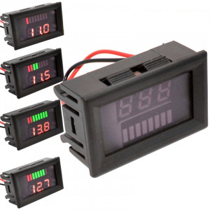 Indikator stanja akumulatora sa LED voltmetrom crveni