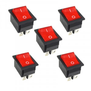 Prekidač 30X22mm 2xon-off 16A 250VAC crveni