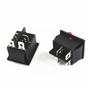 Prekidač 30X22mm 2xon-off 16A 250VAC crveni