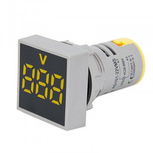 LED voltmetar 60-500VAC 22mm žuti
