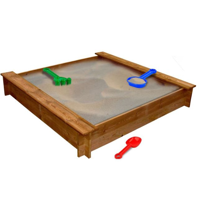 Cutie de nisip pătrată pentru copii, lemn