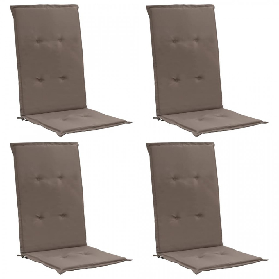 Perne scaun de grădină, 4 buc., gri taupe, 120 x 50 x 3 cm