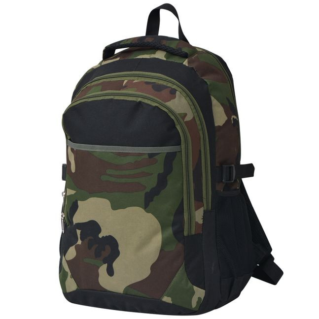 Rucsac pentru școală 40 L, negru și camuflaj