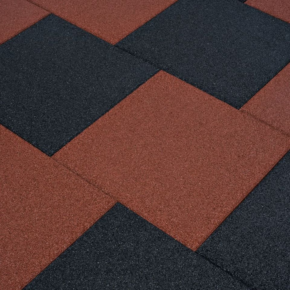 Plăci de protecție la cădere 6 buc. roșu 50x50x3 cm cauciuc