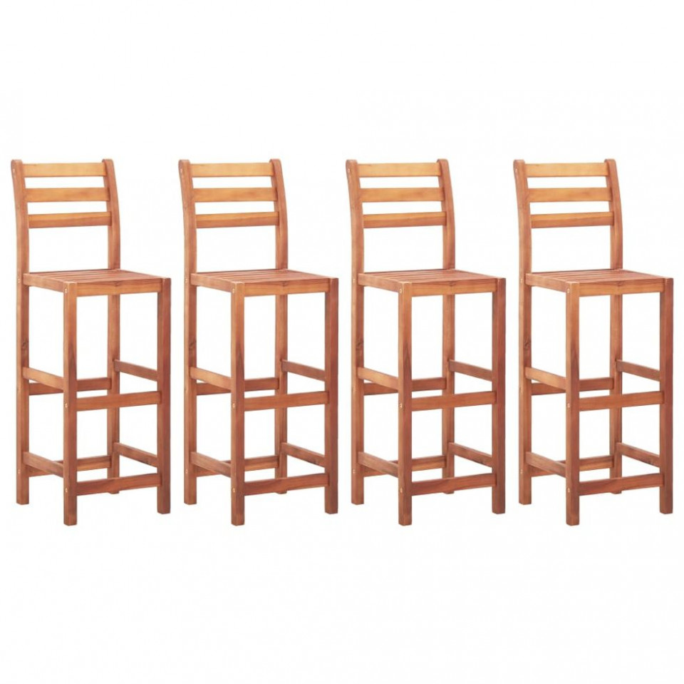 Scaune de bar, 4 buc., lemn masiv de acacia