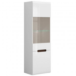 Azteca 014 vitrina reg1w1d/21/6 white/white high gloss
