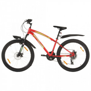 Bicicletă montană cu 21 viteze, roată 26 inci, 36 cm, roșu