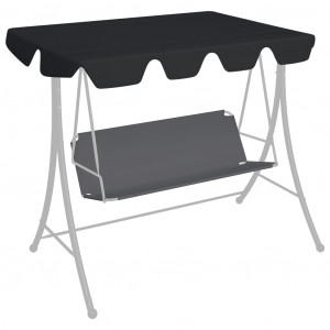 Copertină de rezervă leagăn grădină, negru, 150/130x70/105 cm