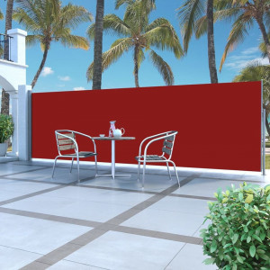 Copertină laterală retractabilă, roșu, 160 x 500 cm