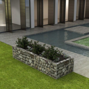 Jardinieră gabion din oțel, 270 x 90 x 50 cm