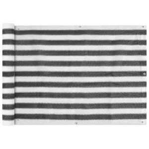 Prelată pentru balcon din HDPE, 75 x 600 cm, antracit și alb