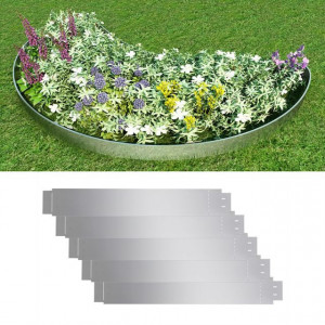 Set 5 separatoare flexibile oțel galvanizat 100 x 15 cm pentru gazon