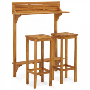 Set mobilier de grădină, 3 piese, lemn masiv de acacia