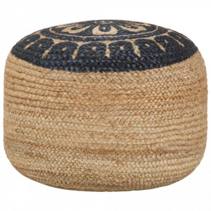 Taburet puf lucrat manual, 45 x 30 cm, iută