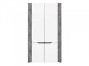 Brando b7 dulap 2d white/beton/white high gloss