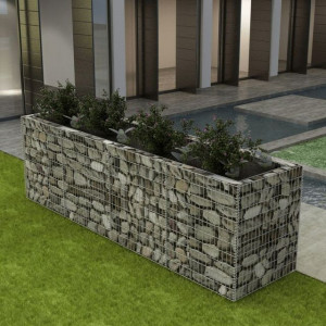 Jardinieră gabion, oțel, 360 x 90 x 100 cm