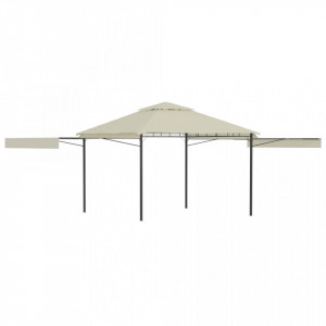 Pavilion cu acoperiș dublu extins, 3x3x2,75 m, crem, 180 g/m²