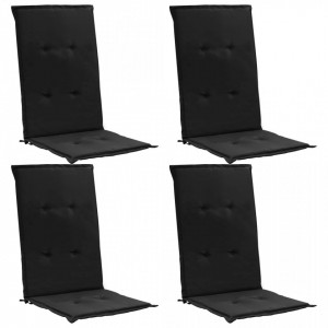 Perne scaun de grădină, 4 buc., negru, 120 x 50 x 3 cm