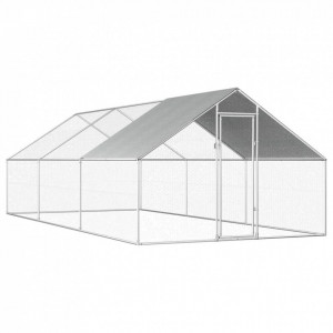 Coteț de exterior pentru păsări, 2,75x6x2 m, oțel galvanizat