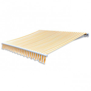 Pânză copertină galben & alb 4 x 3 m (cadrul nu este inclus)