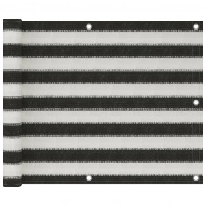 Paravan pentru balcon, antracit și alb, 75 x 300 cm, HDPE