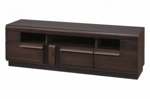 Porti 25 (comoda tv 3 s) oak czecoladowy/black glass