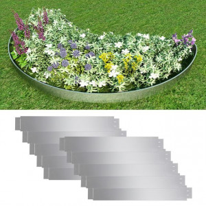 Set 10 separatoare flexibile pentru gazon, oțel galvanizat, 100 x 15cm