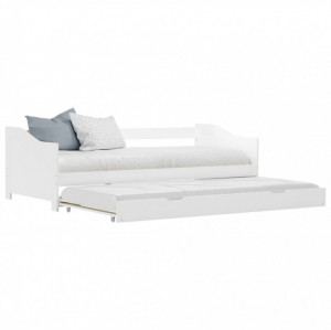 Cadru pat canapea, extensibil, alb, 90 x 200 cm, lemn de pin