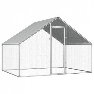 Coteț de exterior pentru păsări, 2,75x2x2 m, oțel galvanizat