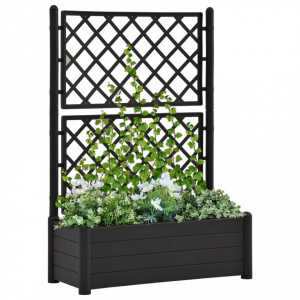 Jardinieră de grădină cu spalier, antracit, 100x43x142, PP