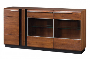 Porti 48 (dulap3d) antique oak/black glass