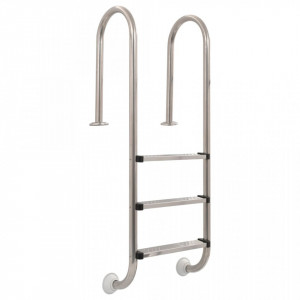 Scară pentru piscină, cu 3 trepte, 120 cm, oțel inoxidabil