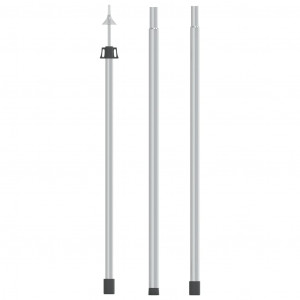 Stâlp telescopic pentru prelată, 102-260 cm, aluminiu