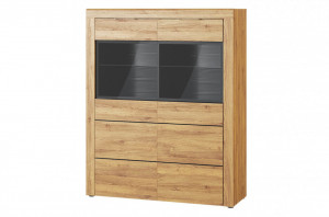 Vitrina Kama 15 oak camargue/black