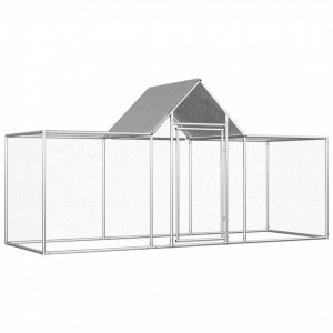 Coteț de găini, 3 x 1 x 1,5 m, oțel galvanizat