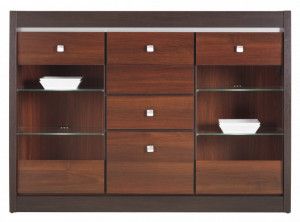 Forrest fr 07 comoda cu vitrina walnut dark