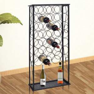 Suport sticle de vin pentru 28 de sticle, metal
