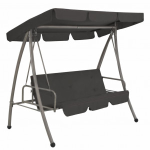 Balansoar de exterior cu copertină antracit 192x118x175 cm oțel