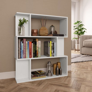 Bibliotecă/Separator cameră, alb, 80 x 24 x 96 cm, PAL