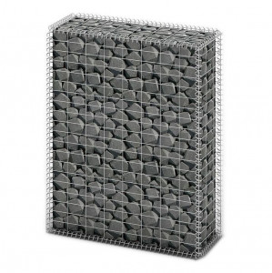 Coș gabion cu capace, sârmă galvanizată, 100 x 80 x 30 cm