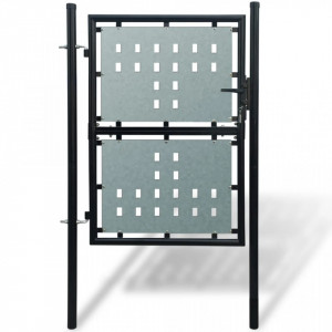 Poartă neagră pentru gard 100 x 200 cm