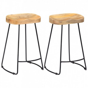 Scaune de bar Gavin, 2 buc., 45x40x62 cm, lemn masiv de mango