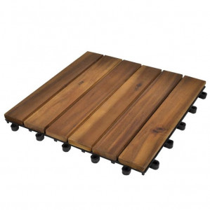 Set dale din lemn de salcâm cu model vertical 30 x 30 cm, 20 buc.