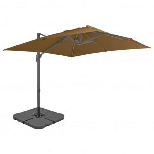 Umbrelă de exterior cu bază portabilă, gri taupe