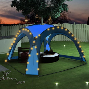 Cort petrecere cu LED și 4 pereți, albastru, 3,6 x 3,6 x 2,3 m