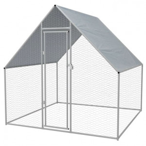 Coteț păsări de exterior, oțel galvanizat 2x2x2 m