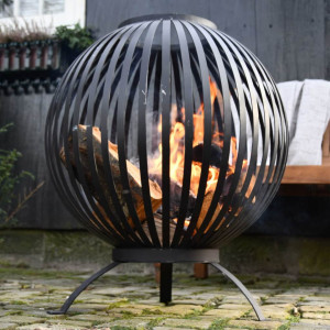 Esschert Design Bol pentru foc, negru, benzi oțel carbon FF400