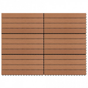 Plăci de pardoseală, 6 buc., maro, 60 x 30 cm, WPC, 1 m²